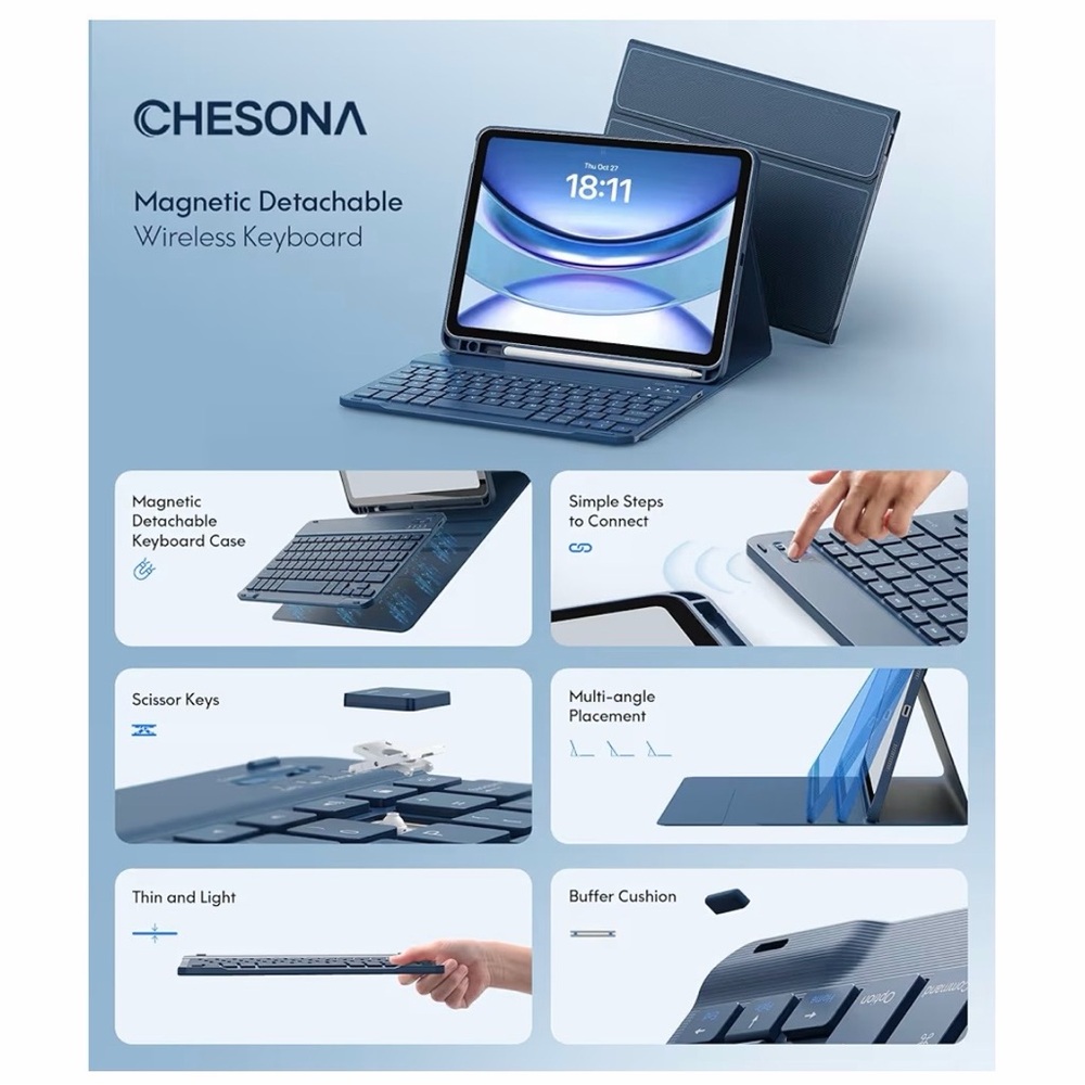 Bluetooth Keyboard Case for iPad  iPad (A16) 11th/10th Generation - Picture 9 of 9